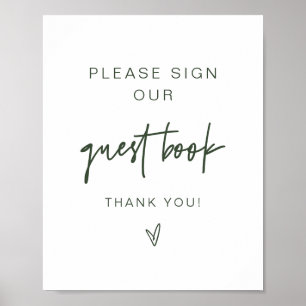 MARLO Boho Forest Grönt Guestbook-tecken Poster
