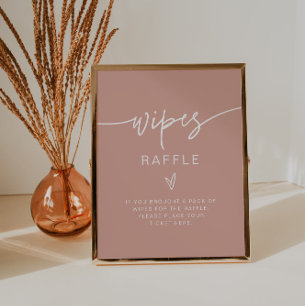MARLO Boho  Rosa Baby Wipes Raffle-spelsignatur Poster