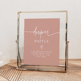 MARLO Boho  Rosa Diaper Raffle Game Sign Poster