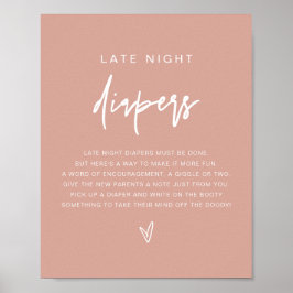 MARLO Boho  Rosa Late Night Diaper Game Poster