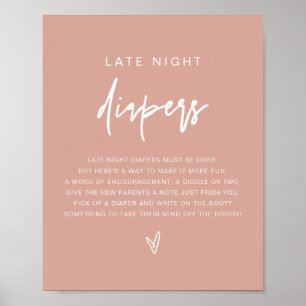 MARLO Boho Rosa Late Night Diaper Game Poster