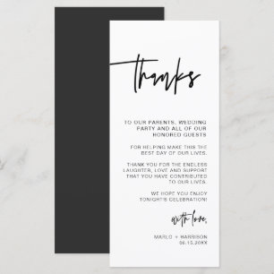 MARLO Contemporary Bold Bröllop Bord Tack Meny