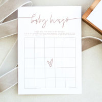 MARLO Dusty Ro Boho Baby Shower Bingo Game Card