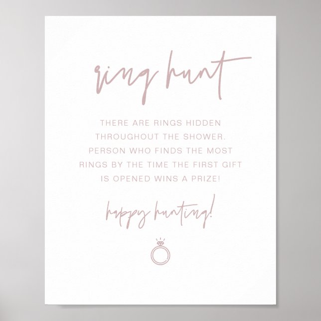 MARLO Dusty Rose Boho Ring Jakt Bröllopsfest Spel Poster (Framsidan)