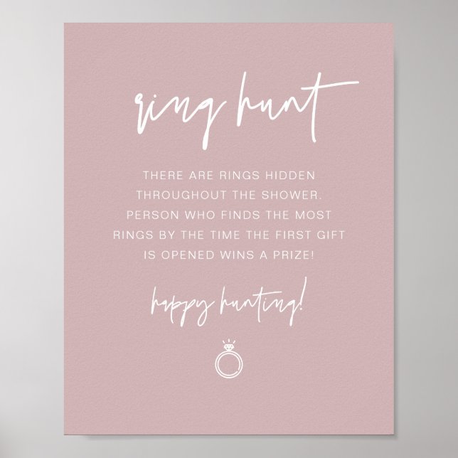 MARLO Dusty Rose Boho Ring Jakt Bröllopsfest Spel Poster (Framsidan)