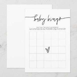 MARLO Fet Contemporary Baby Shower Bingo Game in Inbjudningar