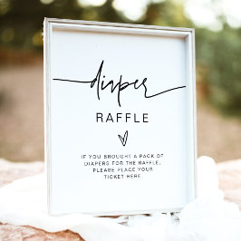 MARLO Fet Contemporary Diaper Raffle Game Sign Poster