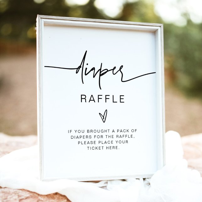 MARLO Fet Contemporary Diaper Raffle Game Sign Poster (Skapare uppladdad)