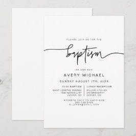 MARLO Modern Baptism-inbjudan med feta Contemporar Inbjudningar