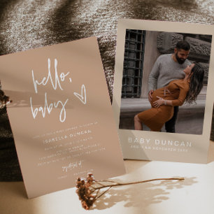 MARLO Modern Bohemian Earth Tone Baby Shower Inbjudningar