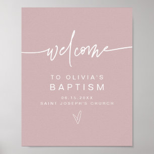 MARLO Modern Boho Dusty Ro Baptism Välkommen Poster