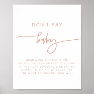 MARLO Modern Boho  Rosa Säg inte att Baby undertec Poster