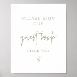 MARLO Modern Boho Sälggrön Gästbokssköld Poster