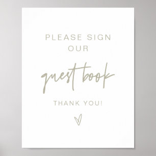 MARLO Modern Boho Sälggrön Gästbokssköld Poster