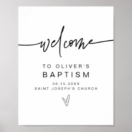 MARLO Modern Bold Contemporary Baptism Välkommen Poster