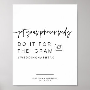MARLO Modern Bold Instagram Hashtag Bröllop-tecken Poster
