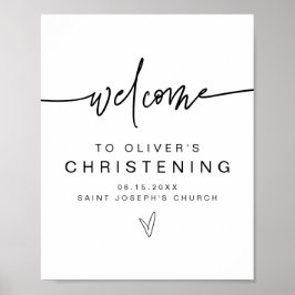 MARLO Modern djärv Contemporary Christening Välkom Poster