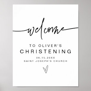 MARLO Modern djärv Contemporary Christening Välkom Poster