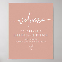 MARLO Modernt Rosa Dopnings Välkomstskylt Poster