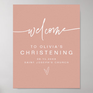 MARLO Modernt Rosa Dopnings Välkomstskylt Poster