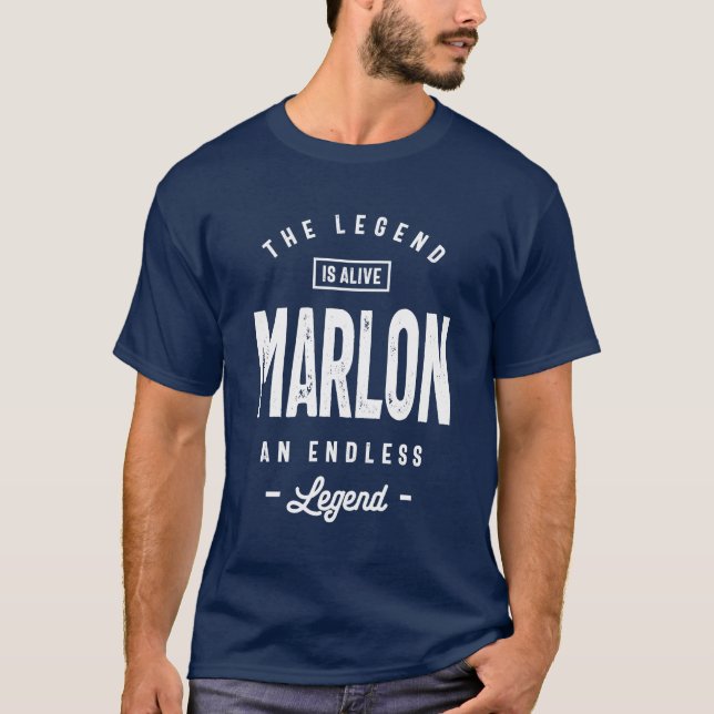 Marlon Personlig Namn Birthday Gift T Shirt (Framsida)