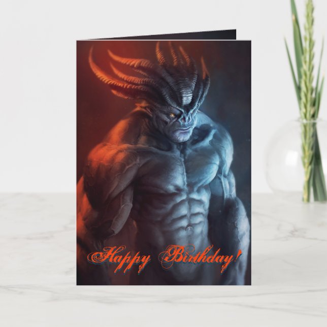 Marloth Grater Demon of might Birthday Kort (Framsida)