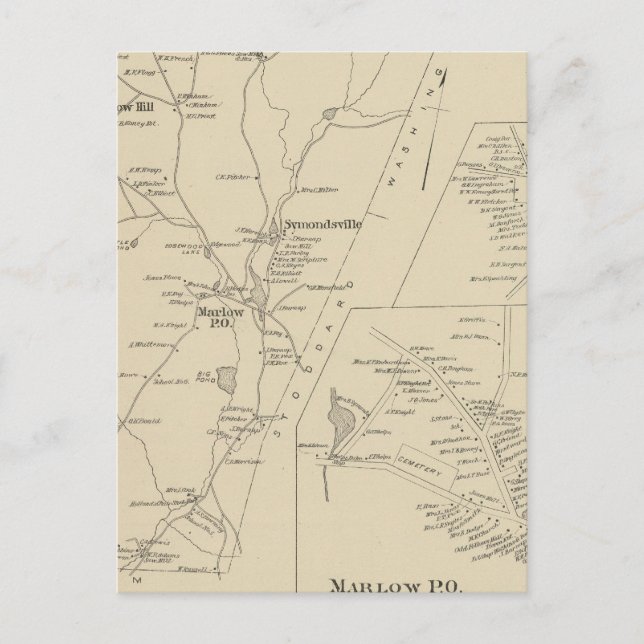 Marlow, Cheshire Co Vykort (Framsida)