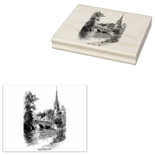 Marlow Church och Bridge Sketch Stämpel