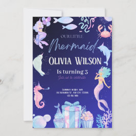 Marmaid-födelsedag Inbjudningar