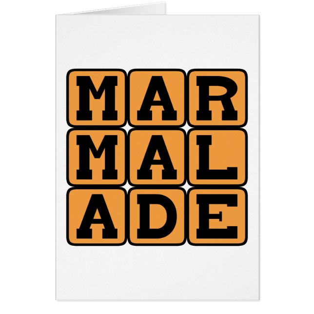 Marmalade, fruktkonserverad hälsningskort (Framsidan)