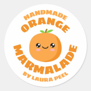 Marmalade handgjord Orange Runt Klistermärke
