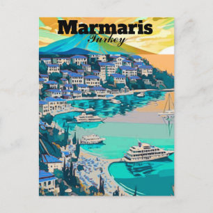 Marmaris Reseminskrynkort Konst, Marmaris Turkiet Vykort