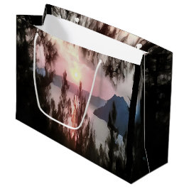 Marmaris Sunset Framad av Handflatan Träd Landskap