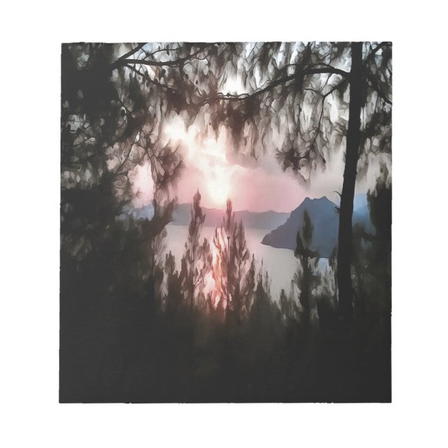 Marmaris Sunset Framad av Handflatan Träd Landskap Anteckningsblock (Framsida)