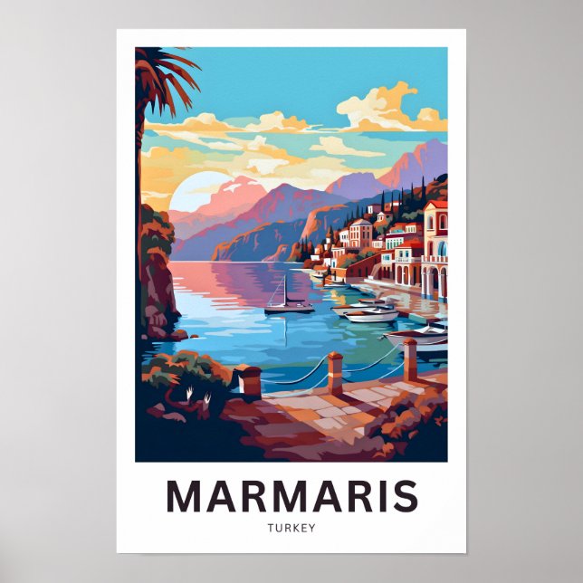 Marmaris Turkey Travel Skriv ut Poster (Framsidan)