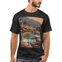 Marmaris Turkiet Vintage Reseskiss Illustration T-