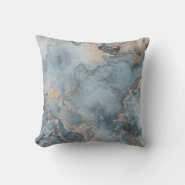 Marmerad dammig blå grå beige modern 16" kudde