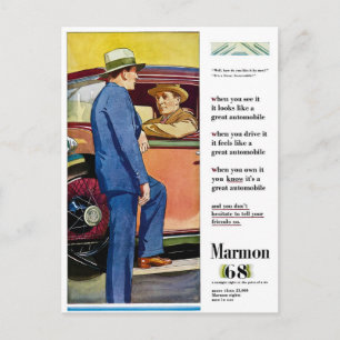 Marmon 68 - Vintage Automobile Advertisement Vykort