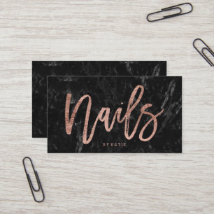 Marmor 2 för svart för typografi för nagelelega visitkort