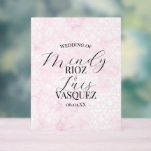 Marmor Abstrakt Rosa Bröllop Skrift Svart
