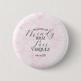 Marmor Abstrakt Rosa Bröllop Skrift Svart  Knapp