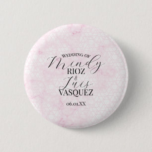 Marmor Abstrakt Rosa Bröllop Skrift Svart Knapp