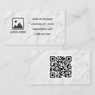 Marmor Affärskortmall med QR-kod Visitkort
