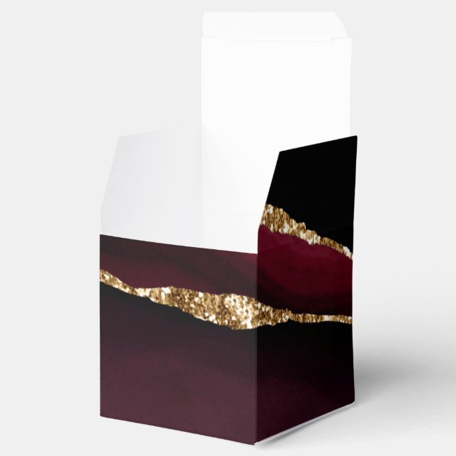 Marmor Agat Chic Svart Lila Guld Glitter Presentaskar (Öppnad)
