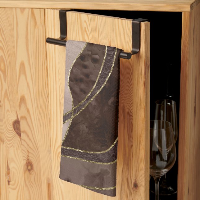 Marmor Agat Guld Glam 4 - landskap Kökshandduk (Thirds Fold)