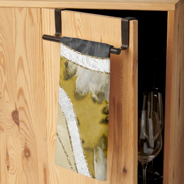 Marmor Agat Guld Glam 7 Kökshandduk (Thirds Fold)