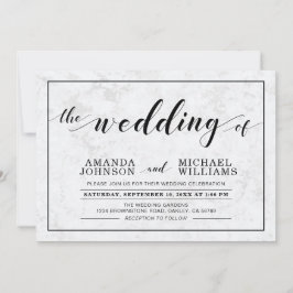 Marmor | Enkel Modern Typografi Bröllopsceremoni Inbjudningar