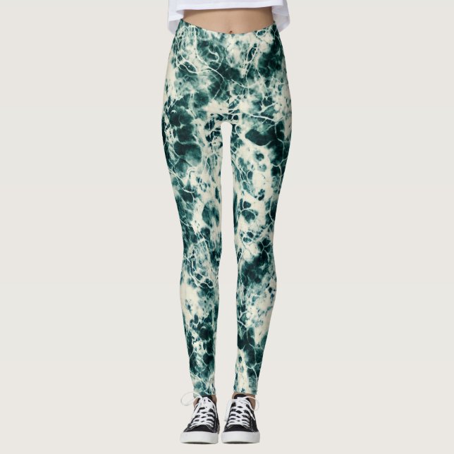 Marmor Färgfläckiga Leggings (Framsida)