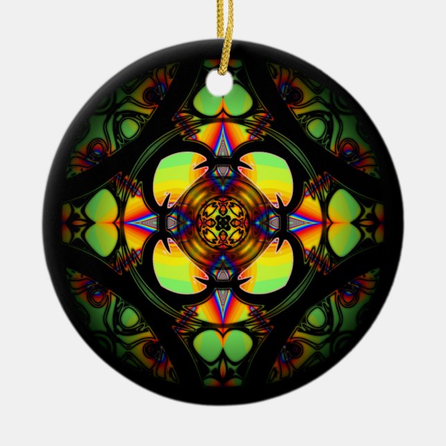 Marmor (färgrikt mönster) julgransprydnad keramik (Framsidan)