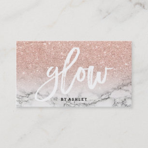 Marmor för glitter för Makeupglödtypografi rosa Visitkort